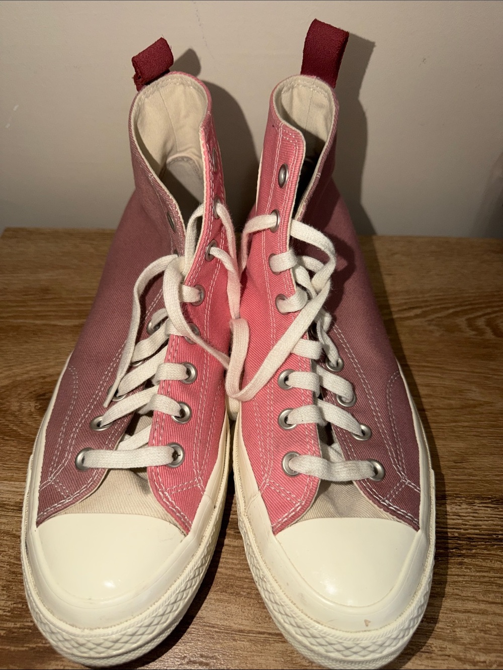 High-Top Canvas Sneakers in Pink and Dusty Rose